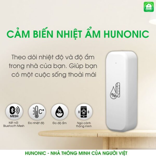 Cảm Biến Nhiệt Ẩm Hunonic&nbsp;Bluetooth Mesh